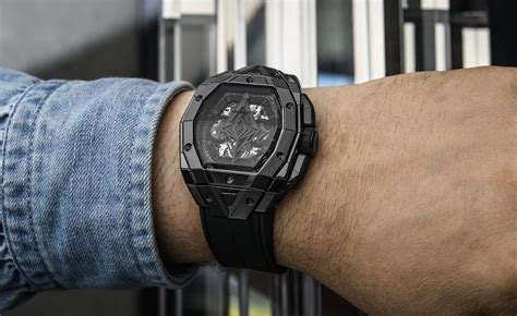 hublot spirit of big bang on wrist|hublot sang bleu watch.